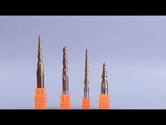 Hard alloy double-edged taper spiral milling cutter for woodworking